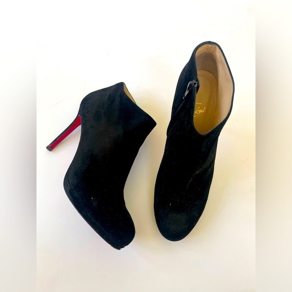 Christian Louboutin Black Suede leather Ankle boots 100mm EU 40 - Picture 1 of 10